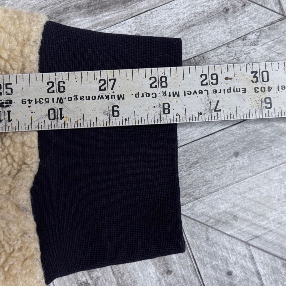 Jachs Cabin Mens XXL Sherpa Fleece Pullover Cream Navy Snap Mock Neck Jacket - Picture 7 of 7